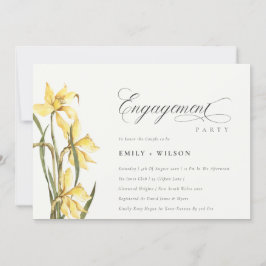Elegante Noivado Rustic Yellow Daffodil Convite