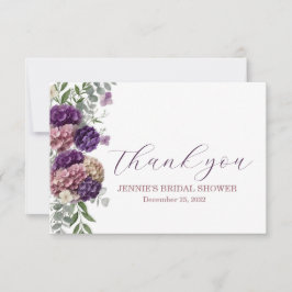 Elegante Nota de Agradecimento de Casamento com Fl