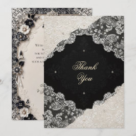 Elegante Nota de Agradecimento de Casamento em Ren