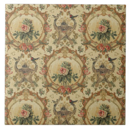 Elegante Nouveau Floral Vintage com Aves