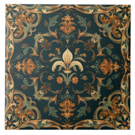 Elegante Nouveau Floral Vintage com Aves