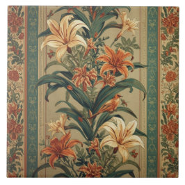 Elegante Nouveau Floral Vintage com Pássaros