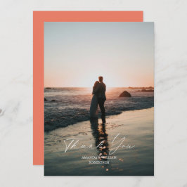 Elegante Obrigado Cartão de Casamento com Design F