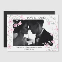 Elegante Obrigado Foto de Casamento Magnolia