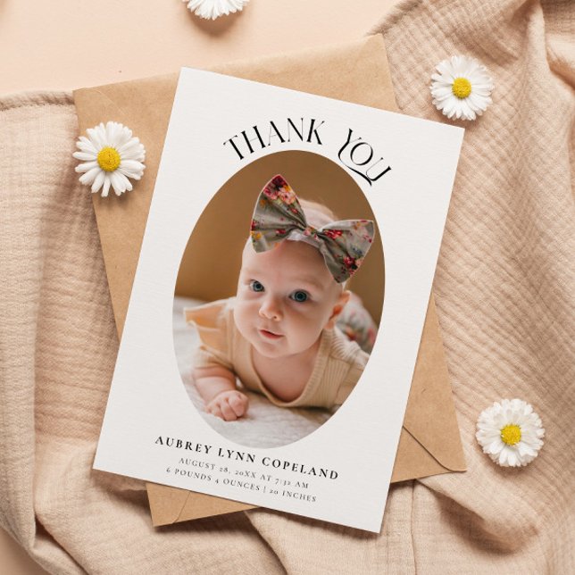 Elegante Obrigado Oval Nascimento Foto do Anúncio (Criador carregado)