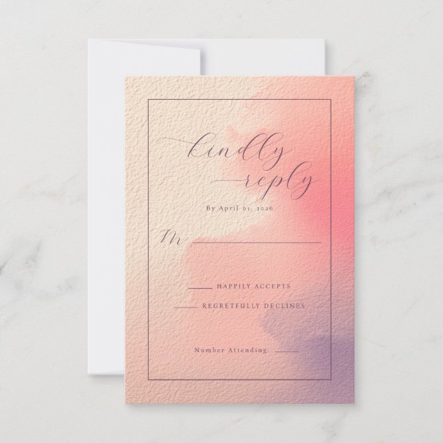 Elegante Ombré Pastel RSVP (Frente)