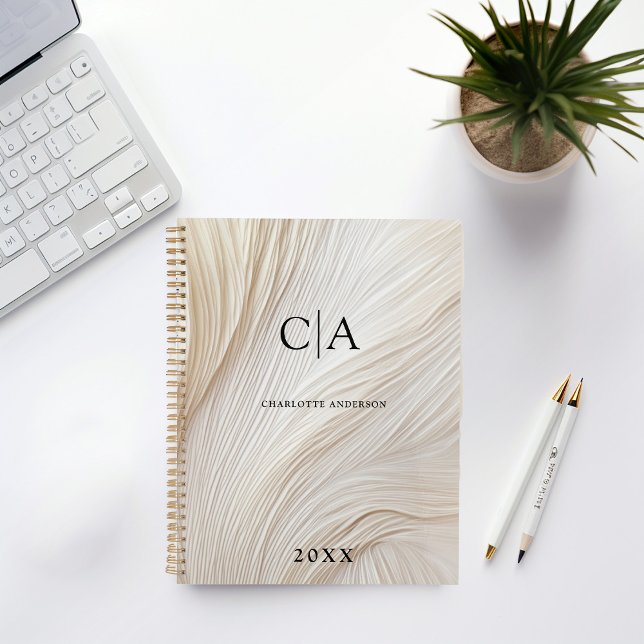 Elegante, ondas, planejador de monograma (Criador carregado)