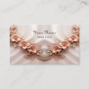 Elegante Orange Peach Floral Cartão de visita