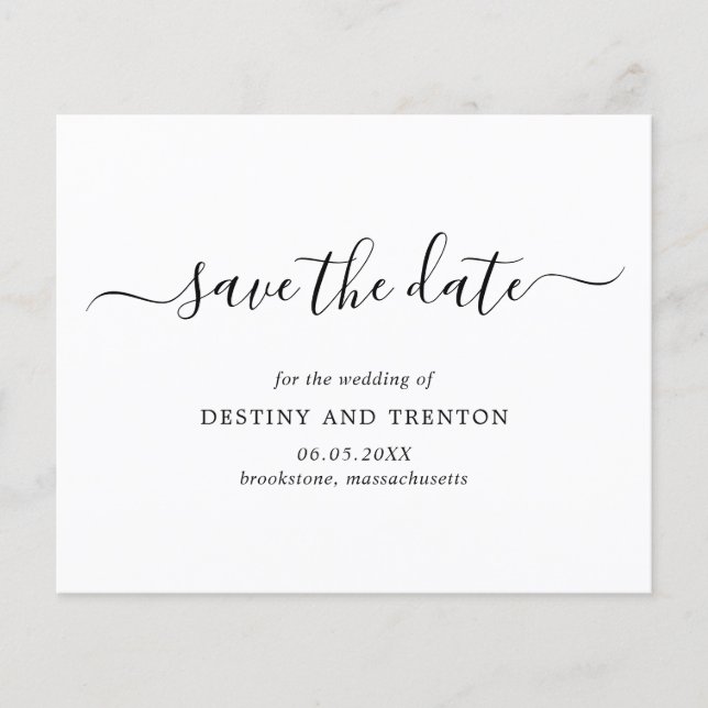 Elegante Orçamento Simples de Casamento Salve a Da (Frente)