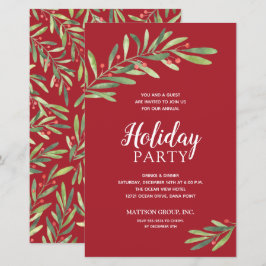 Elegante Orçamento Verde Convites de Férias Vermel