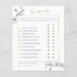 Elegante Orchid Frame Chá de panela Adivinha Quem