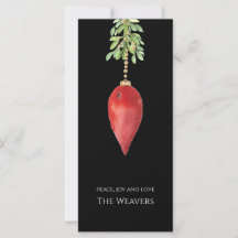 Elegante Original Watercolor Red Greenery Natal