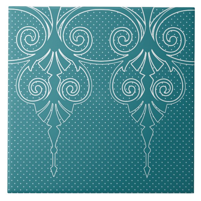 Elegante, ornamental, bolinhas, linhas, espirais (Frente)