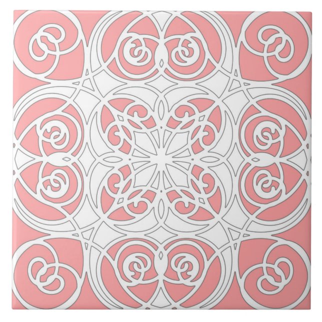 Elegante, ornamental, moderna, rosa pastel, branco (Frente)