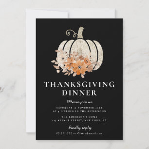 elegante outono floral convite jante de ação de gr