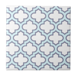 Elegante padrão de quatro folhas marroquino azul c