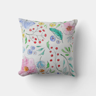 Elegante Padrão Floral Aquarela Pastel Almofada de
