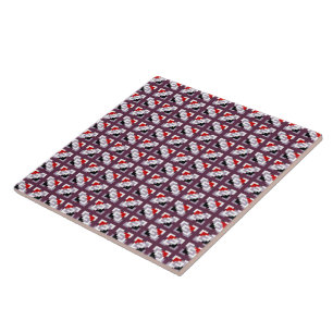 Elegante Padrão Geométrico de Ameixa e Vermelho Pr