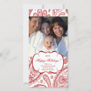 Elegante Paisley Swirl Frame Cartões de foto de Na