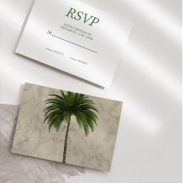 Elegante Palm Tree Chic Wedding RSVP