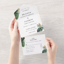 Elegante, Palma Verde, Borda Dourada (Imitação)