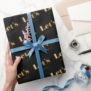 Elegante Papel de Presente de Aniversário em Doura
