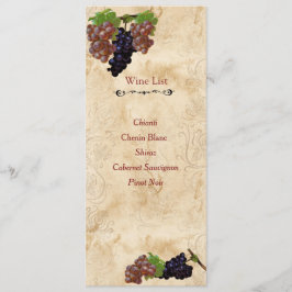 Elegante, Papel Vintage, Lista de Vinhos Personali