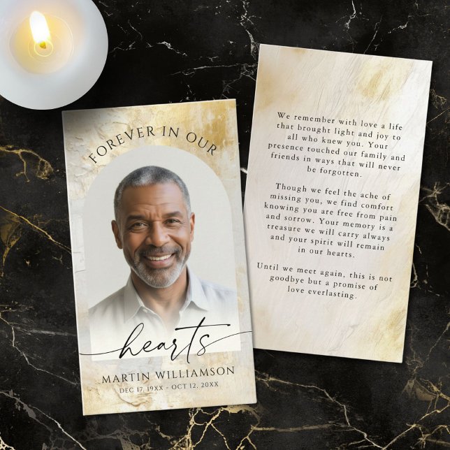 Elegante Para Sempre Em Cartões De Oração Dourados (Criador carregado)