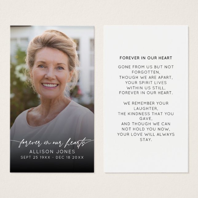 Elegante Para Sempre Em Nossos Corações Script Fot (Frente & Verso)