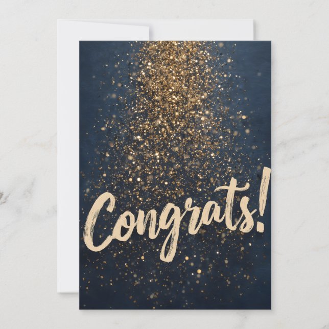 Elegante "Parabéns!" Saudação com o Ouro Confetti (Frente)