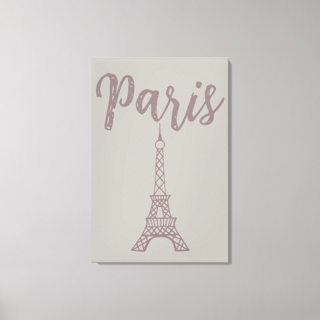 Elegante Paris Eiffel Tower Canvas Wall Art (Frente)