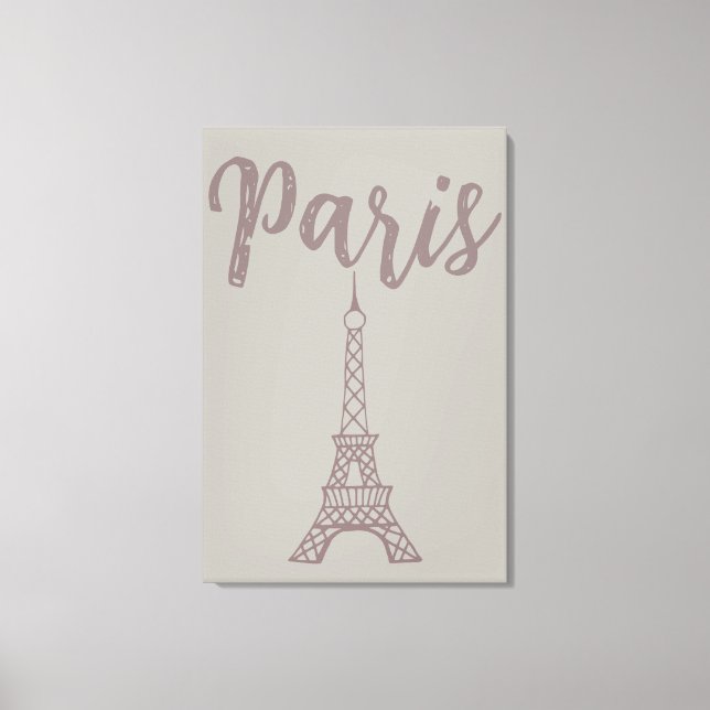 Elegante Paris Eiffel Tower Canvas Wall Art (Frente)