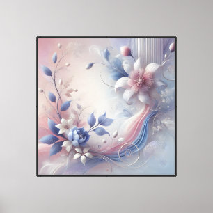 Elegante Pastel Floral Abstrato Canvas Wall Art