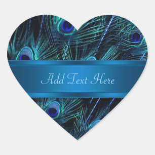 Elegante Pavão Azul Adesivos de Pavão