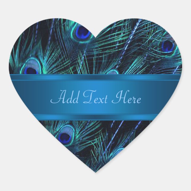 Elegante Pavão Azul Adesivos de Pavão (Frente)