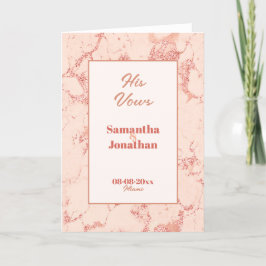 Elegante Peach Marble Casando Seu Cartão De Voz