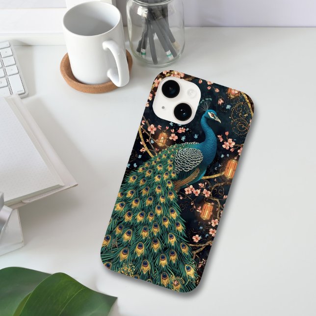 Elegante Peacock Cherry Blossom Art (Criador carregado)