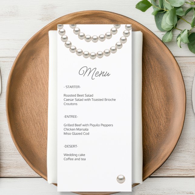 Elegante Pearl Wedding Menu (Criador carregado)