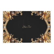 Elegante Penteadeira de Ouro Laminada