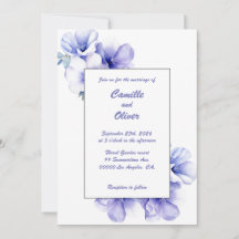 Elegante Periwinkle: Convite De Casamento