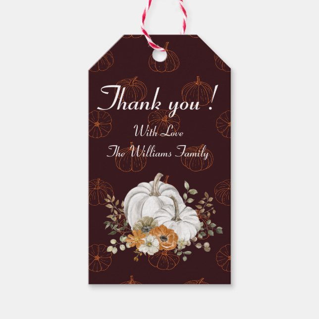 Elegante Personalizado Obrigado Etiqueta de presen (Frente)