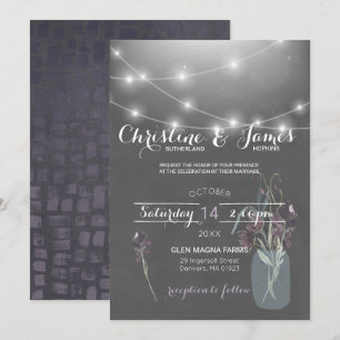 Elegante Plum, Lilac e Convite Para Casamento De C