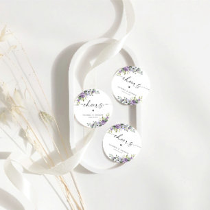 Elegante Porta-Copos Redondo de Vivas de Casamento