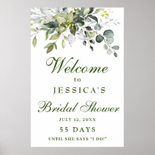Elegante Poster de Chá de panela Eucalyptus Waterc