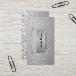 Elegante prata de luxo Faux Lashes Cartão de visit