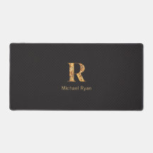 Elegante, preto e Dourado monograma personalizado