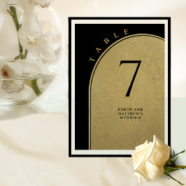 Elegante Preto e Dourado, Número da Mesa de Casame