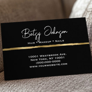 Elegante Preto e Faux Dourada Cartão de visita