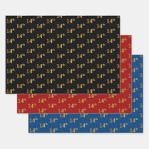 Elegante Preto, Vermelho, Azul, Faux Dourado Event