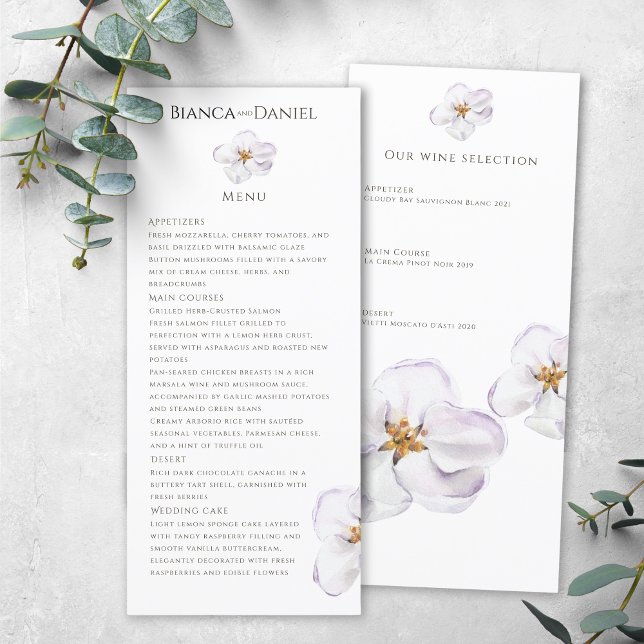 elegante Primavera de flor branca Flat Menu (Criador carregado)